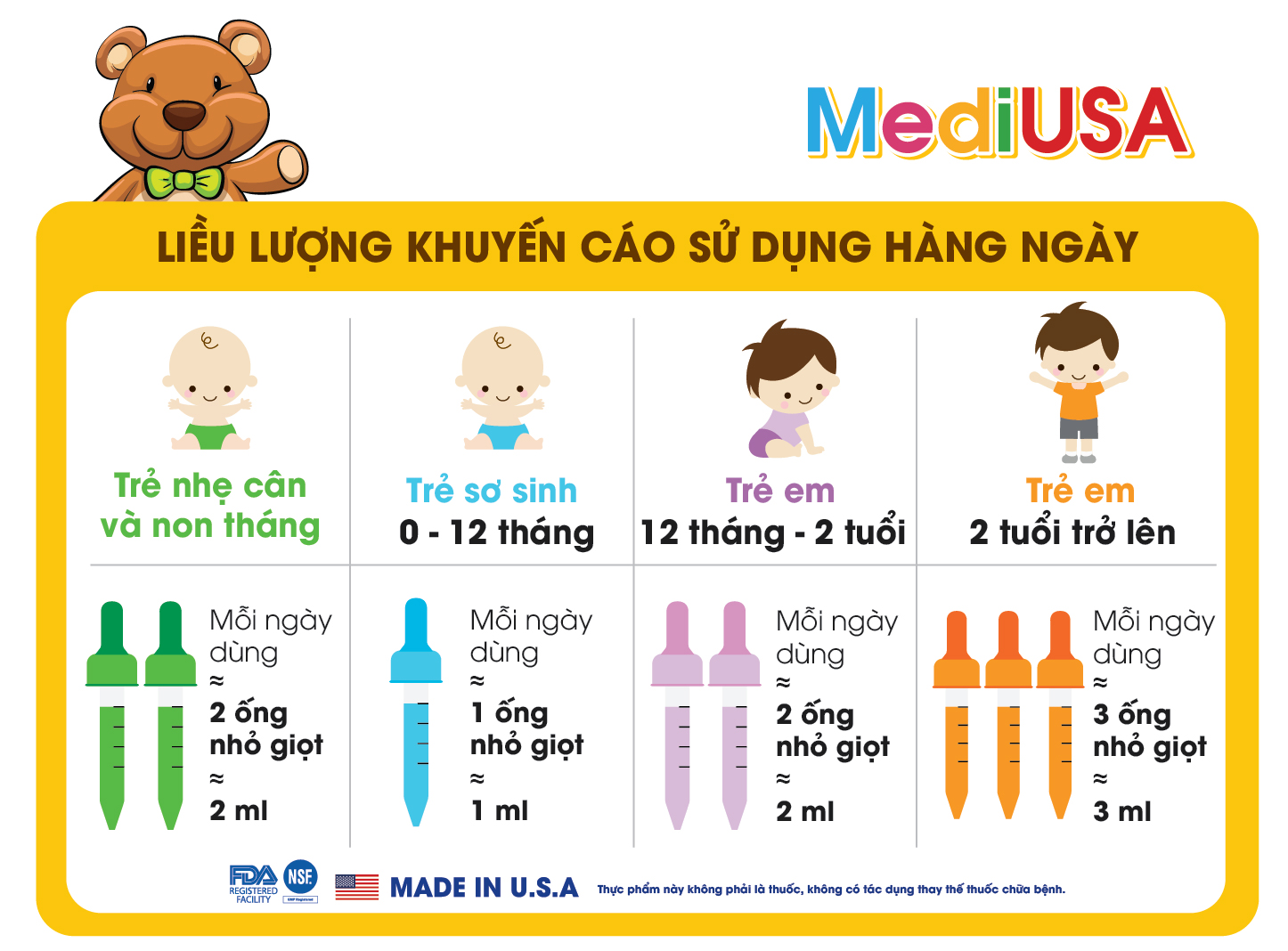 MediUSA DHA OMEGA 3 ALGAE DROPS Lọ 30ml